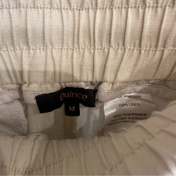 Quince | M | 100% Linen Pants stretch Waist Straight Leg medium beach pants - Picture 3 of 6